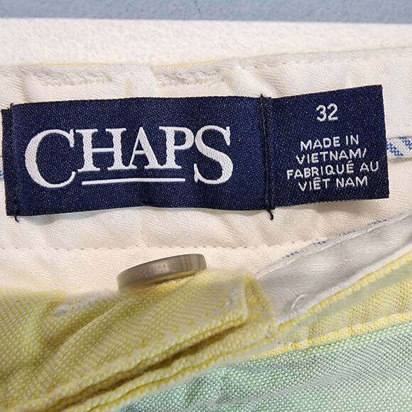 Chaps Pastel Colorblock Shorts Mens 32 Blue Green Pockets Cotton Southern Preppy - Picture 7 of 11